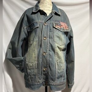 Vtg ‘76 American Flag Marc Buchanan Denim Jacket
